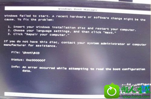 win10开机出现错误0xC000000F怎么办 win10系统开机出现错误0xC000000F的解决方法